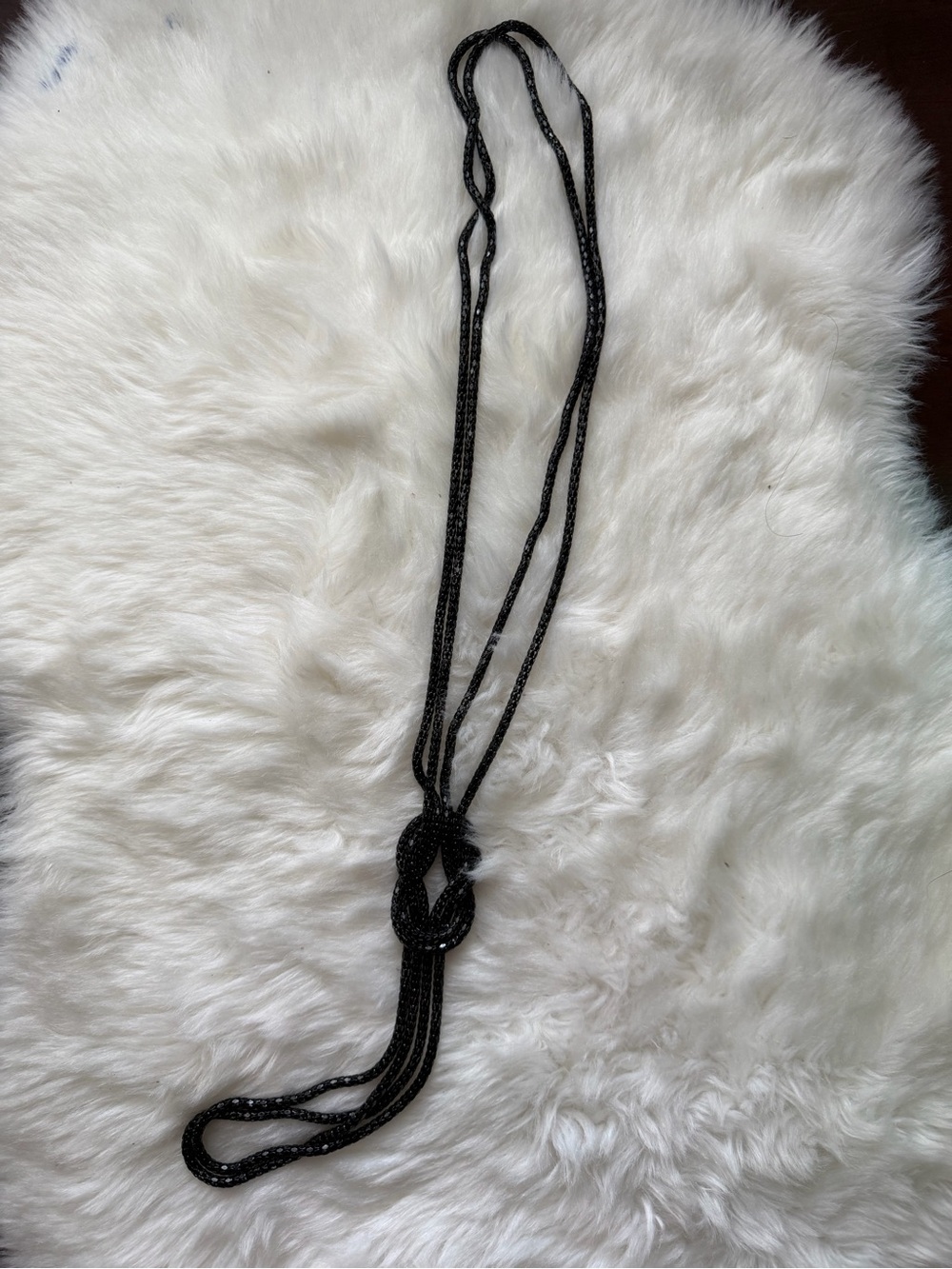 Sparkling Black Multi-Strand Knot Necklace